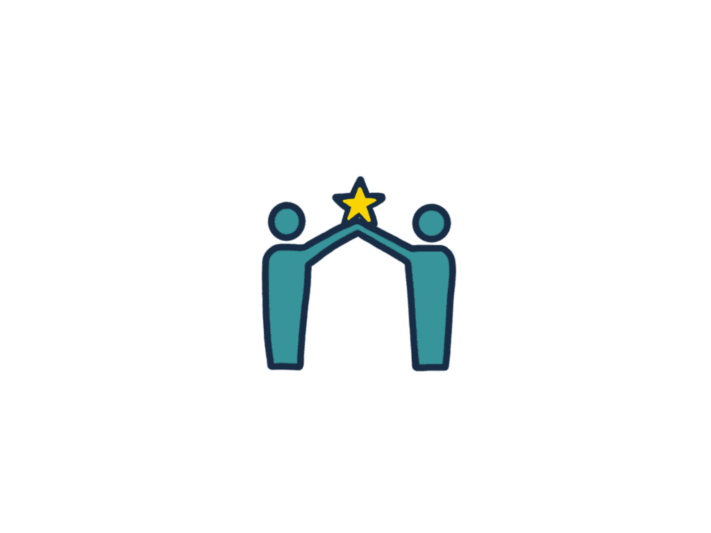 two people, star icon