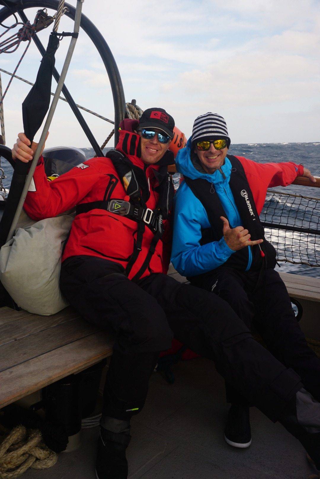 Two adventurers embark on a sailing journey.